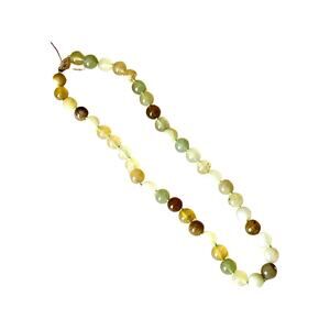 Vintage Chrysoprase Necklace, 14kt Gold Clasp Beaded Green Gemstone Necklace